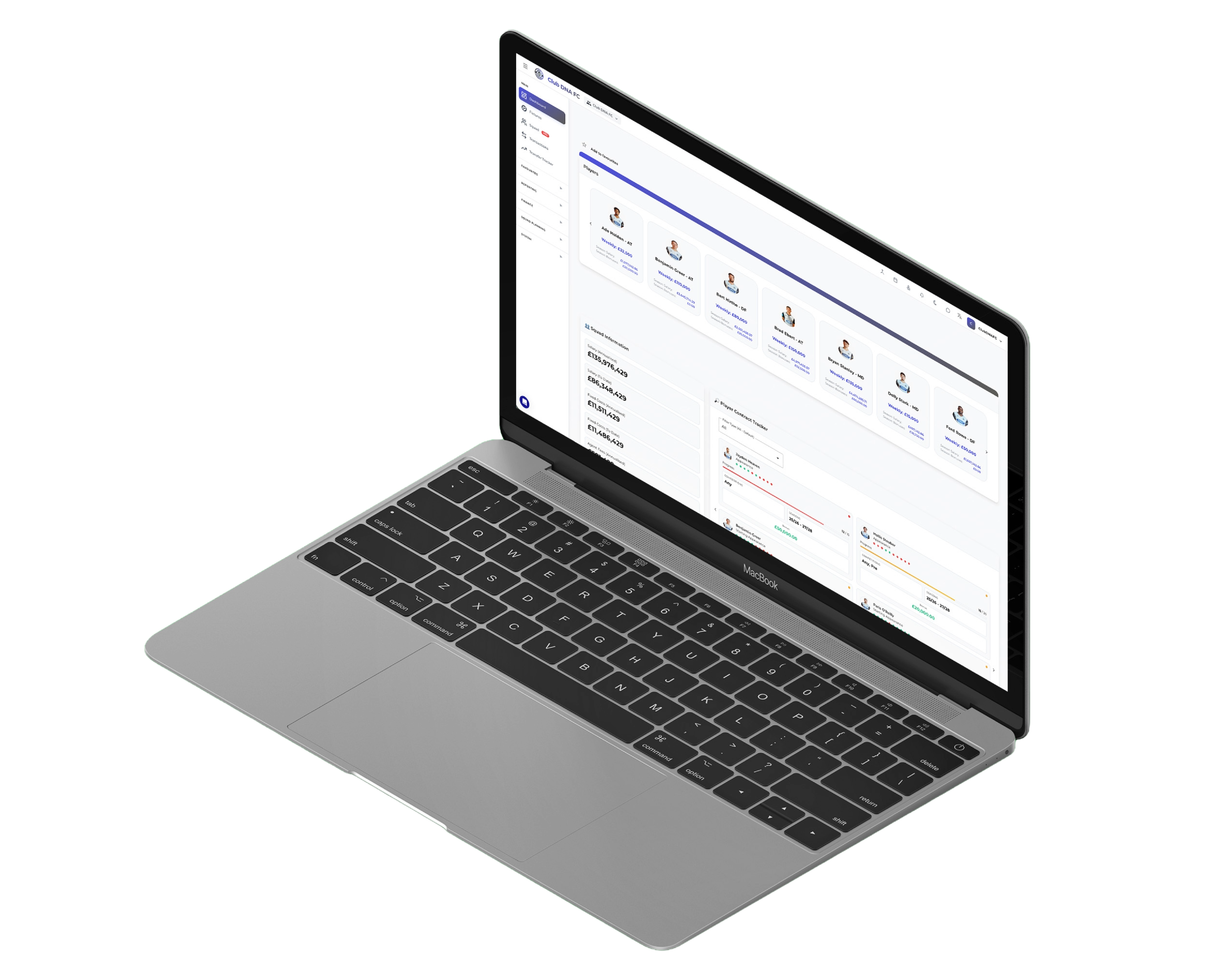 Club DNA Platform Screens